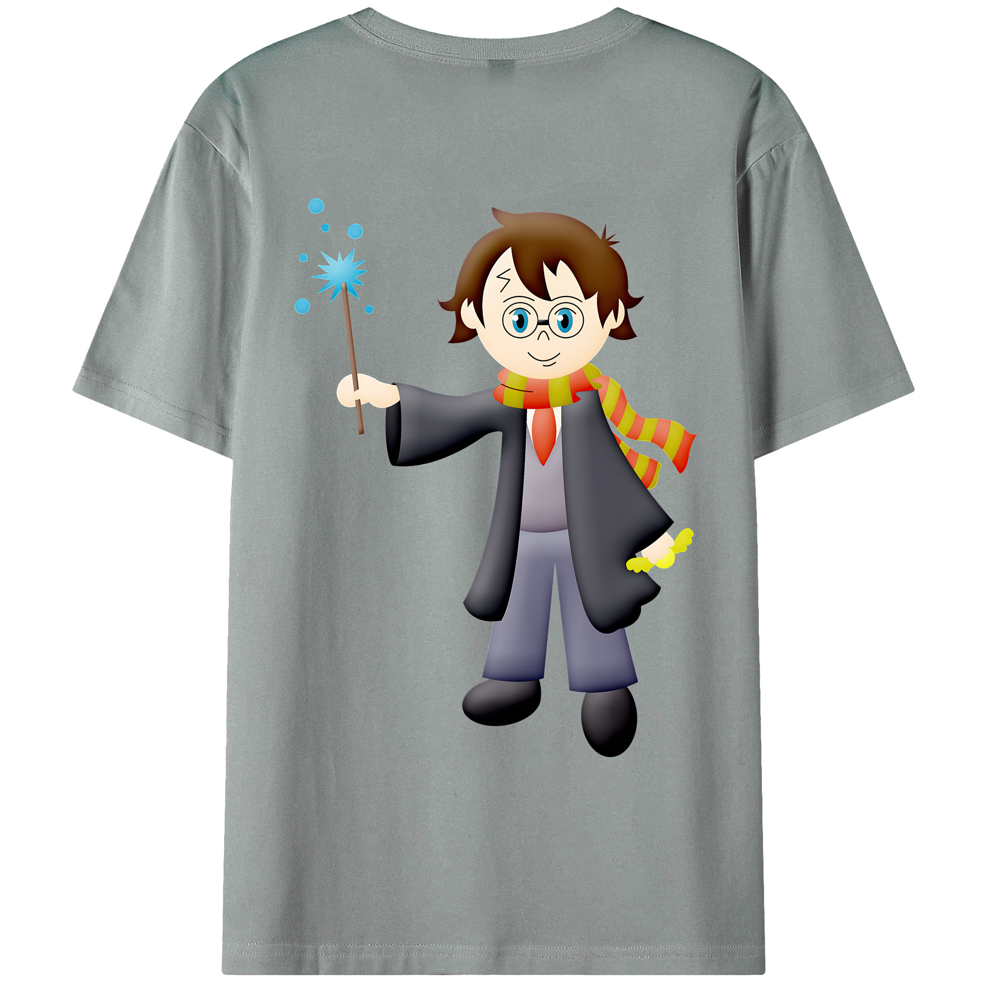 （画像用） Harry Potter ハリー・ポッターシリーズ 綿100％ メンズ半袖Tシャツ（バックプリント） 通気性